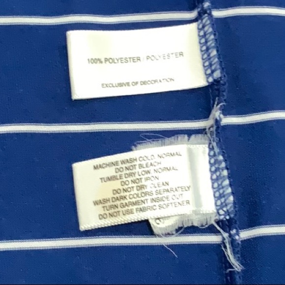 Cutter & Buck Navy White Striped Golf Polo Shirt Men’s Size Large - Picture 5 of 5